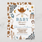 Wild West Western Baby Shower Rodeo Boy Einladung (Vorne/Hinten)