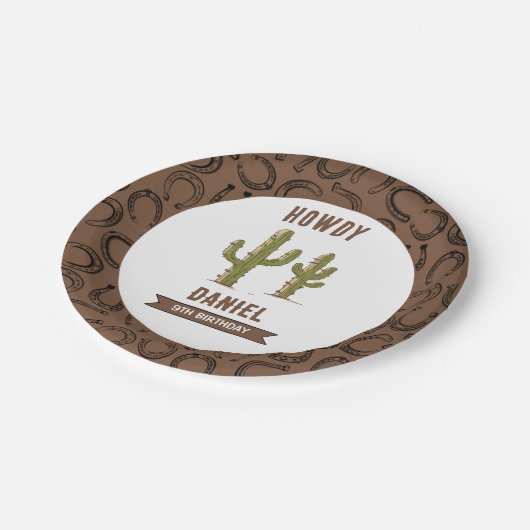 Wild West Western Birthday Pappteller (Schrägansicht)