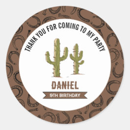Wild West Western Birthday Runder Aufkleber