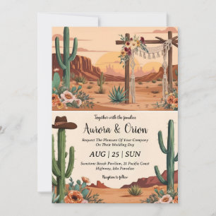 Wild West Western boho Hochzeitseinladungen Einladung