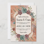 Wild West Western boho Hochzeitseinladungen Einladung (Vorderseite)