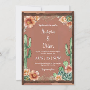 Wild West Western boho Hochzeitseinladungen Einladung