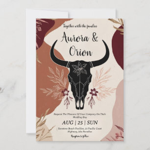 Wild West Western boho Hochzeitseinladungen Einladung