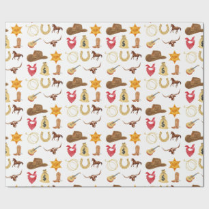 Wild West Western Country Rodeo jedes Alter Geburt Geschenkpapier