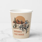Wild West Western Cowboy Birthday Paper Cups Pappbecher (Rückseite)