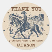 Wild West Western Cowboy Birthday Party Sticker (Vorderseite)
