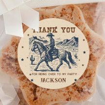 Wild West Western Cowboy Birthday Party Sticker