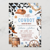 Wild West Western CowBoy Blue Baby Shower Einladung (Vorne/Hinten)