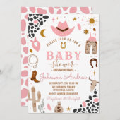 Wild West Western Cowgirl Babydusche Rodeo Girl Einladung (Vorne/Hinten)