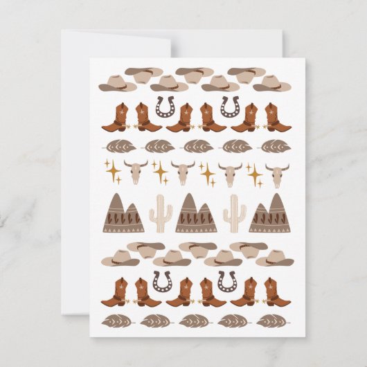 Wild West Western Rodeo Cowboy Danke an Ihre Karte (Rückseite)