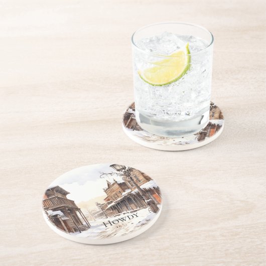 Wild West Winter Getränkeuntersetzer (Seite)