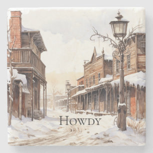 Wild West Winter Steinuntersetzer