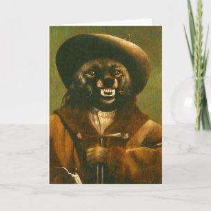 Wild-West-Wolf-in-Kleidung-Grußkarten Karte