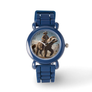 "Wild West Wonders: Cowboy Riding a Sloth Horse" Armbanduhr