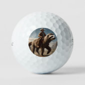"Wild West Wonders: Cowboy Riding a Sloth Horse" Golfball (Vorderseite)