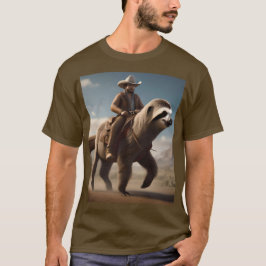 "Wild West Wonders: Cowboy Riding a Sloth Horse" T-Shirt