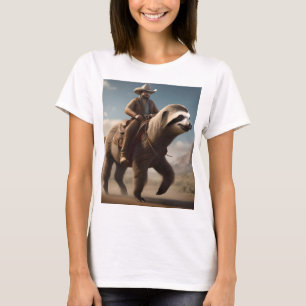 "Wild West Wunder: Cowboy reitet auf Faultier-Pfer T-Shirt
