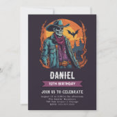 Wild West Zombie Birthday Einladung (Vorderseite)