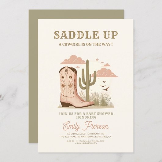 Wild Western Cactus Girl Baby Shower Einladung
