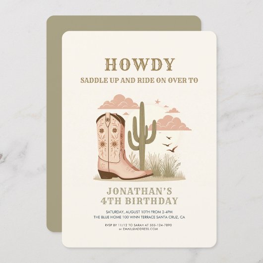 Wild Western Cactus Girl Birthday Einladung