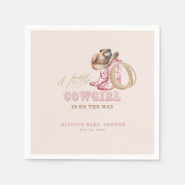 Wild Western Little Cowgirl Baby Shower Party Serviette