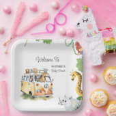 Wild Wheels Safari Animal Baby Shower Camper Van Pappteller (Party)