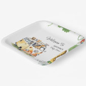 Wild Wheels Safari Animal Baby Shower Camper Van Pappteller (Gewinkelt)