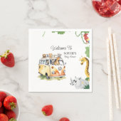 Wild Wheels Safari Animal Baby Shower Camper Van Serviette (Beispiel)