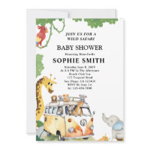 Wild Wheels Safari Animal Camper Van Baby Shower