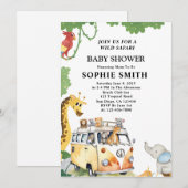 Wild Wheels Safari Animal Camper Van Baby Shower Einladung (Vorne/Hinten)