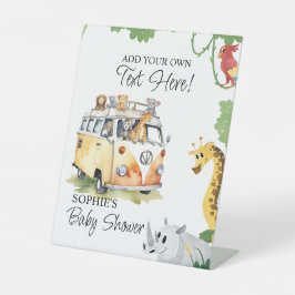 Wild Wheels Safari Animal Camper Van Customizable Sockelschild