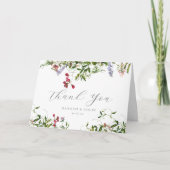 Wild Whimsical Blooms & Greenery Dankeskarte (Vorderseite)