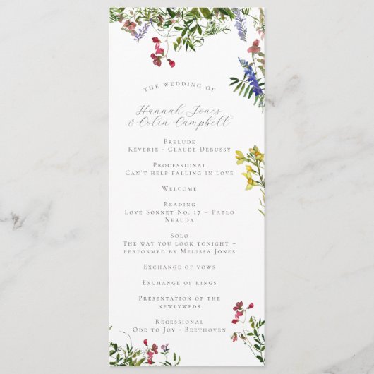 Wild Whimsical Blooms & Greenery Programm (Vorderseite)