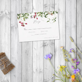 Wild Whimsical Blooms & Greenery RSVP Karte