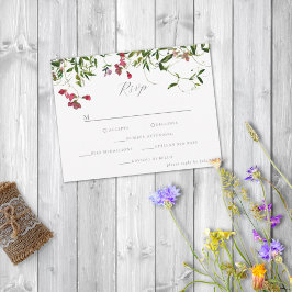 Wild Whimsical Blooms & Greenery RSVP Karte