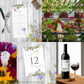 Wild Whimsical Blooms & Greenery Tischnummer