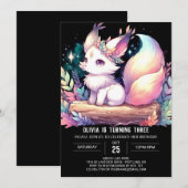 Wild Whimsical Fox Geburtstag digital Einladung (Vorne/Hinten)