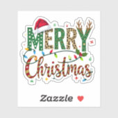 Wild & Whimsical Merry Christmas Leopard Print Aufkleber (Blatt)