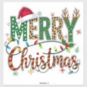 Wild & Whimsical Merry Christmas Leopard Print Aufkleber (Blatt)