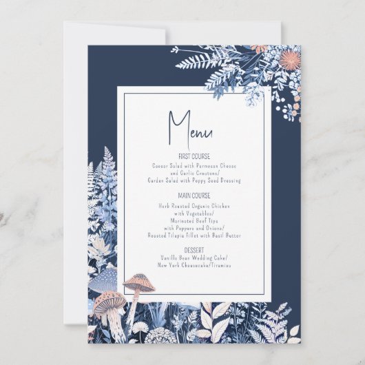 Wild & Whimsical Wedding Dinner Menü ID110 (Vorderseite)