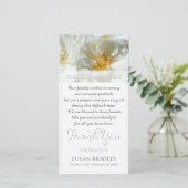 Wild White Roses Beileid Vielen Dank W Foto-Karte Dankeskarte (Stehend Vorderseite)