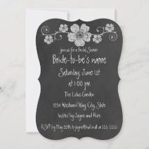 Wild White Roses Chalkboard Brautparty