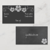 Wild White Roses Chalkboard Business Card Visitenkarte (Vorne/Hinten)
