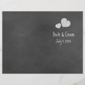 Wild White Roses Chalkboard Folded Wedding Program (Vorderseite)