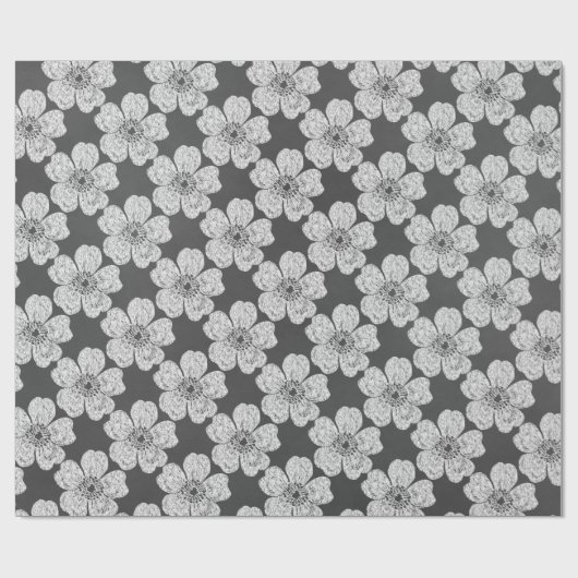 Wild White Roses Chalkboard Geschenkpapier (Flach)