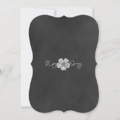 Wild White Roses Chalkboard Virtual Wedding Einladung (Rückseite)