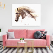 Wild White Stallion Horse-Lover's Fine Art Leinwanddruck (Insitu (Wohnzimmer))