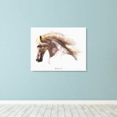 Wild White Stallion Horse-Lover's Fine Art Leinwanddruck (Insitu (Holzboden))