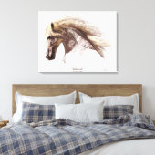 Wild White Stallion Horse-Lover's Fine Art Leinwanddruck (Insitu (Schlafzimmer))