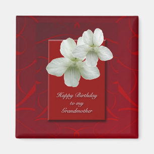 Wild White Violet Großmutter Happy Birthday Magnet